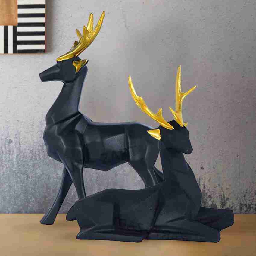 Lucky Deer Family Set of 2 Statue Deer Showpiece