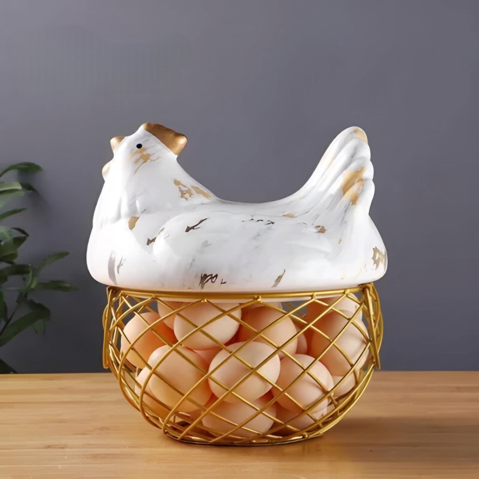 Ceramic Chicken Egg Storage Basket