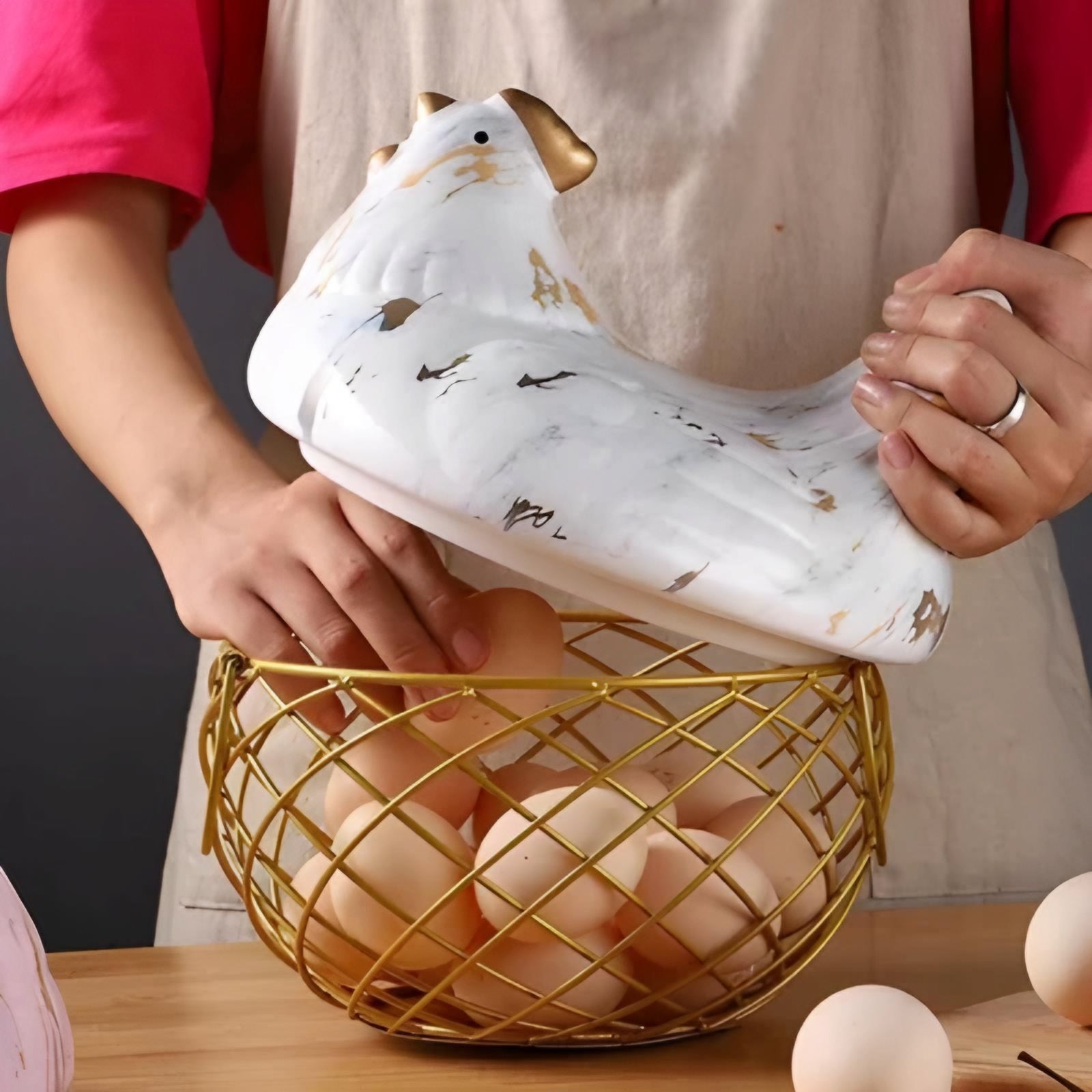 Ceramic Chicken Egg Storage Basket