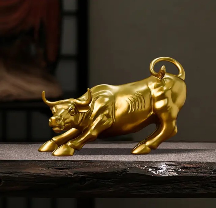 Golden Bull Sculpture 