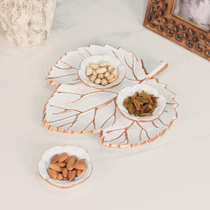 Leaf Tray with Bowls For Serving