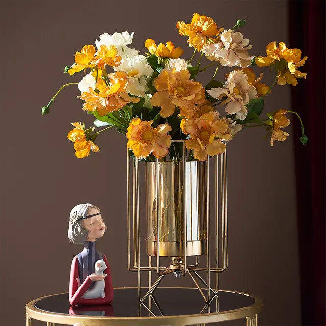 Metal Geometric Flower Vase