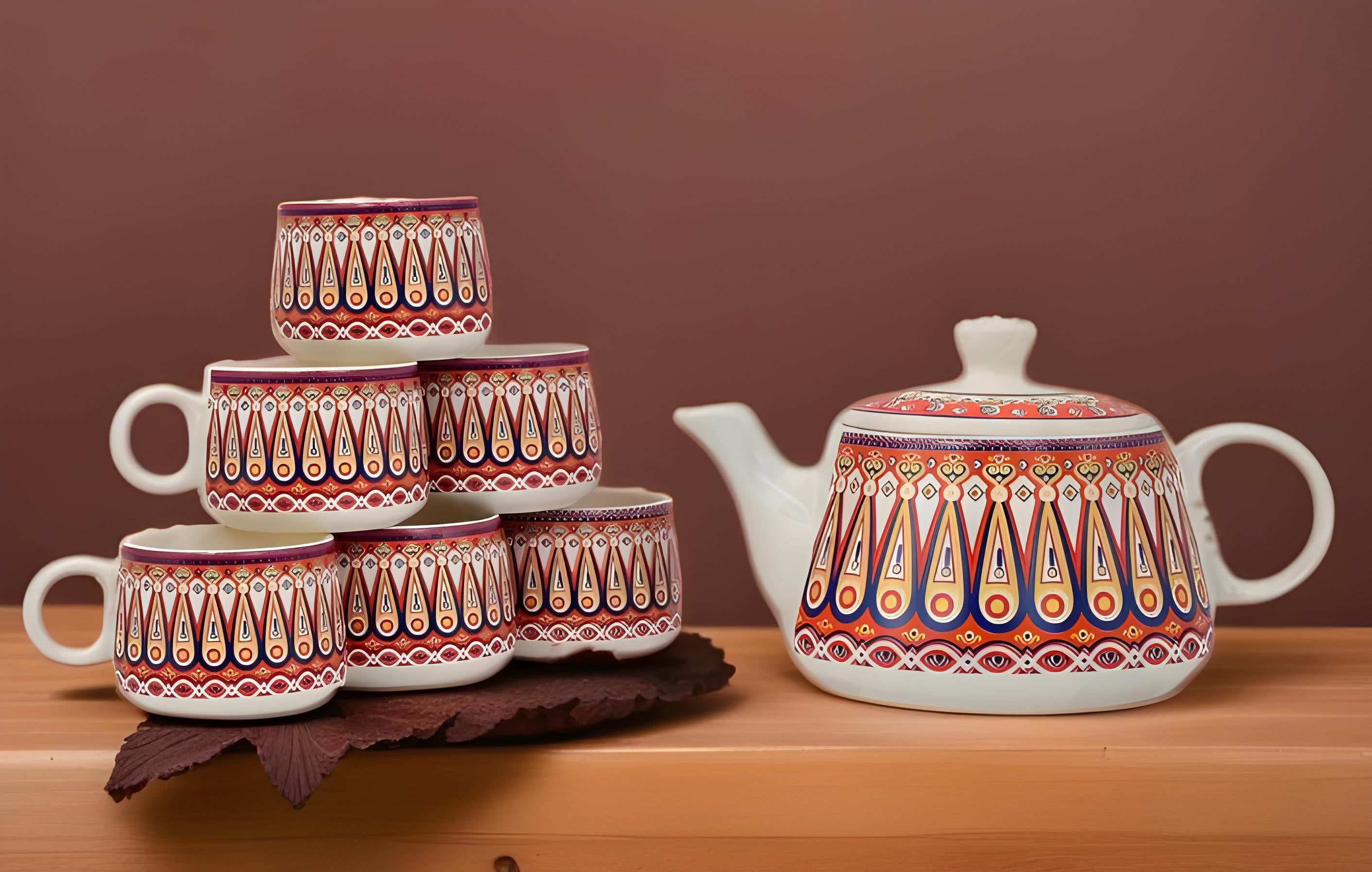 Ceramic Teapot Set Jaipuri